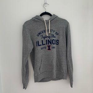 League Triblend Sweats Illinois Hoodie Grey